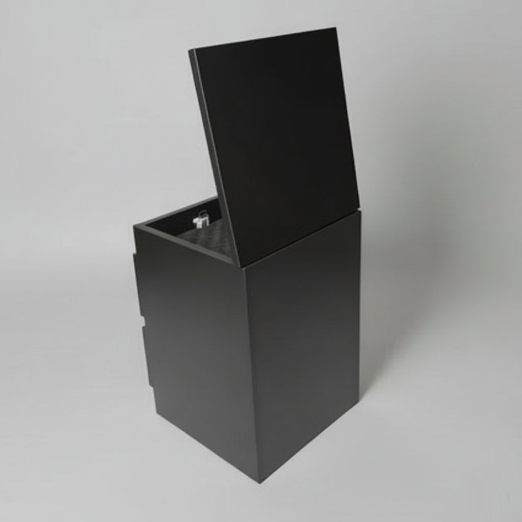 Gizli Bölmeli Komodin - MDF (Siyah)