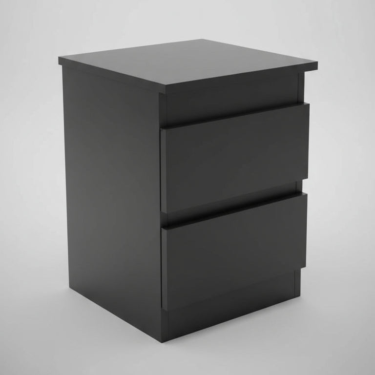 Gizli Bölmeli Komodin - MDF (Siyah)