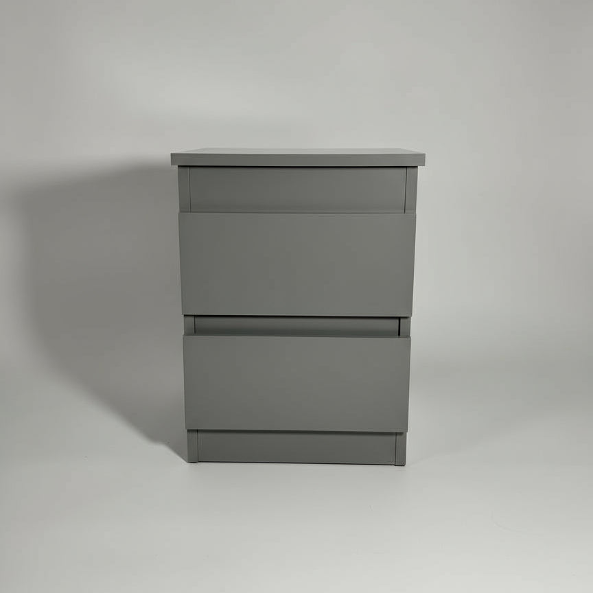 Gizli Bölmeli Komodin - MDF (Açık Gri)